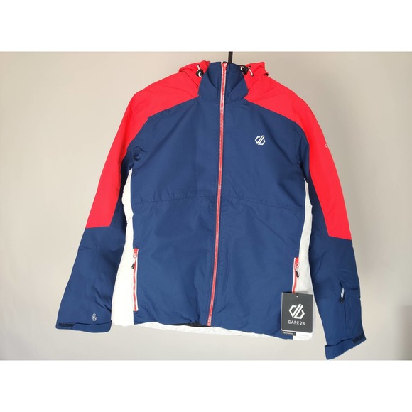 (V) Dare 2B Women Radiate Waterproof Insulated Ski Jacket Dark Denim Pink sz 8 - Picture 1 of 12
